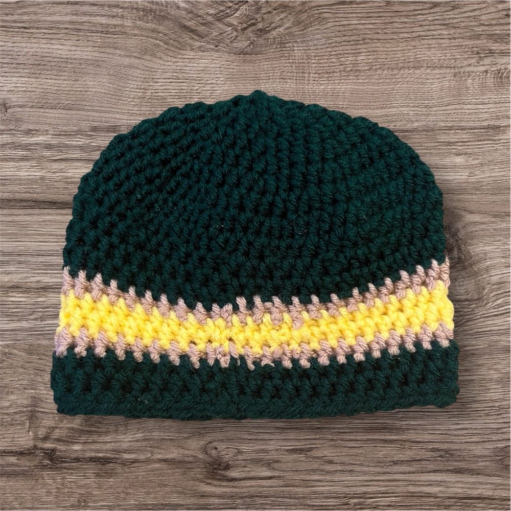 Crocheted‎ John Deere Green Yellow Winter Toddler Hat - Picture 2 of 6